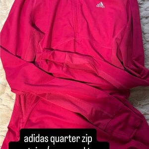 Adidas Bright Pink Quarter Zip Top